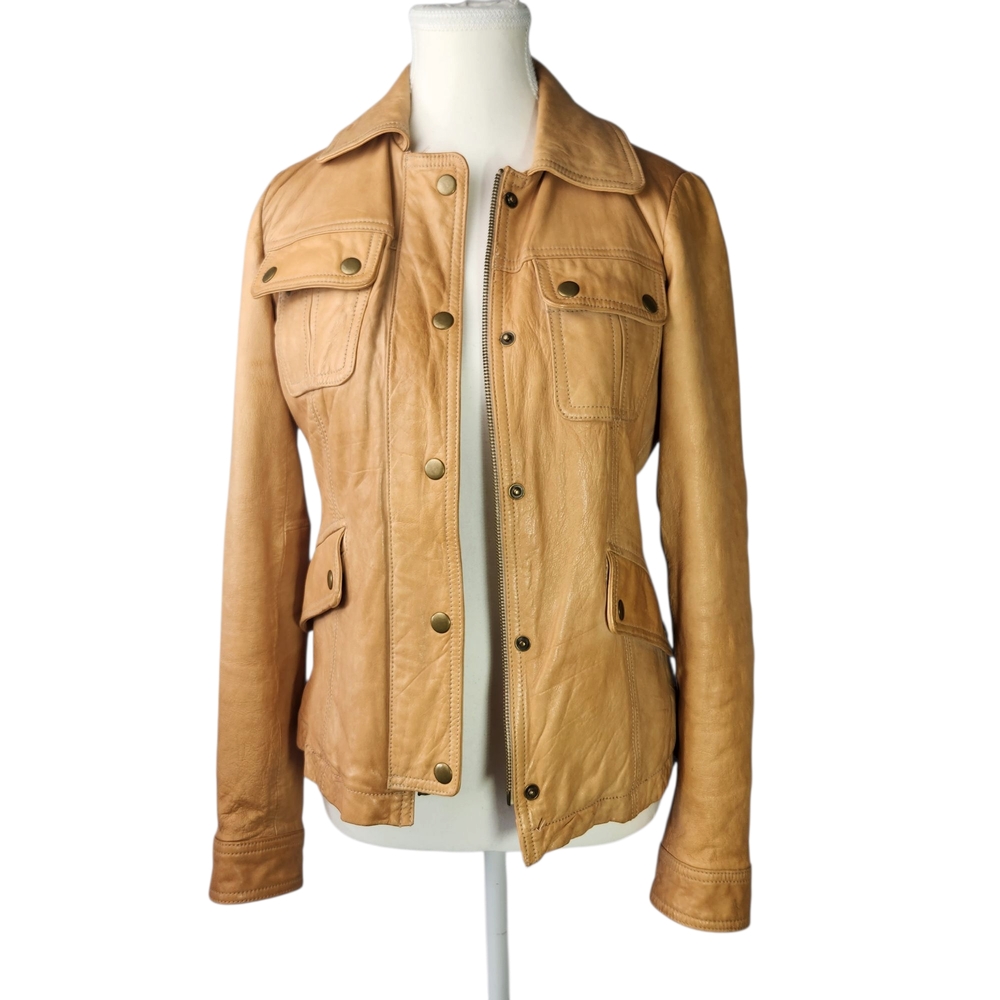 Banana Republic Tan Genuine Leather Jacket Size XS